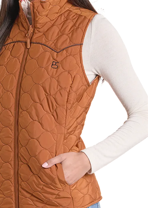 Panhandle Slim Women's Rust Aztec Print Reversible Vest DW98C09310