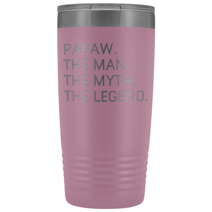 Papaw Gifts Papaw The Man The Myth The Legend Stainless Steel Vacuum Travel Mug Insulated Tumbler 20oz $31.99 | Light Purple Tumblers
