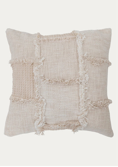 Patchwork Paneled Cotton Pillow