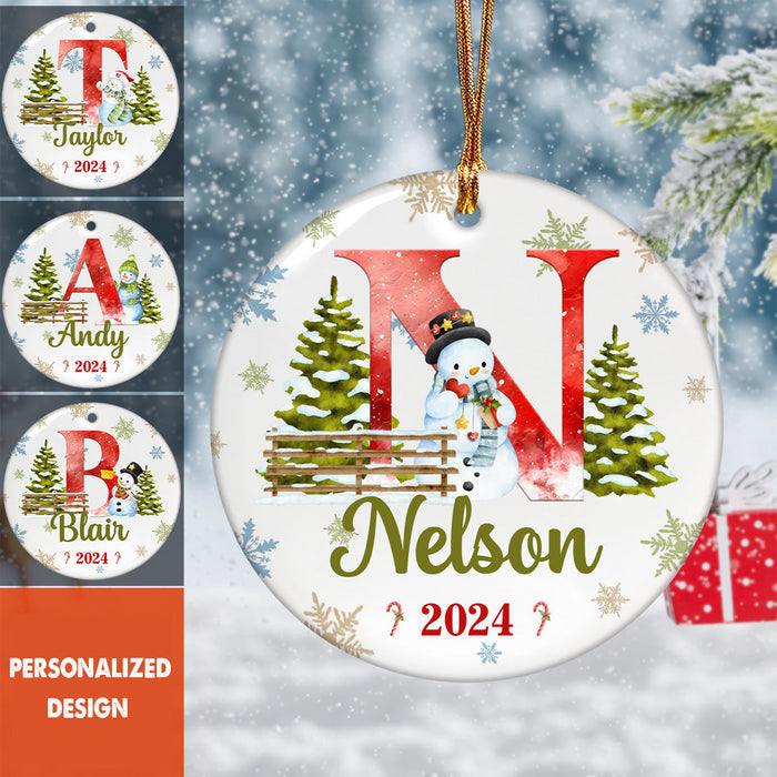 Personalized Christmas Letter Name Custom Initial Ornament