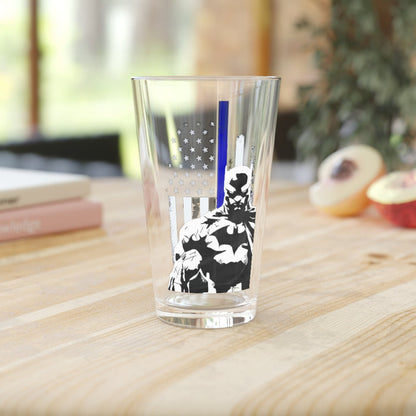 Pint Glass, 16oz - Batman Blue Line