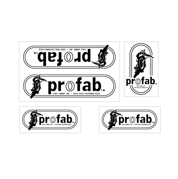 ProFab - decal set - Black outline on clear