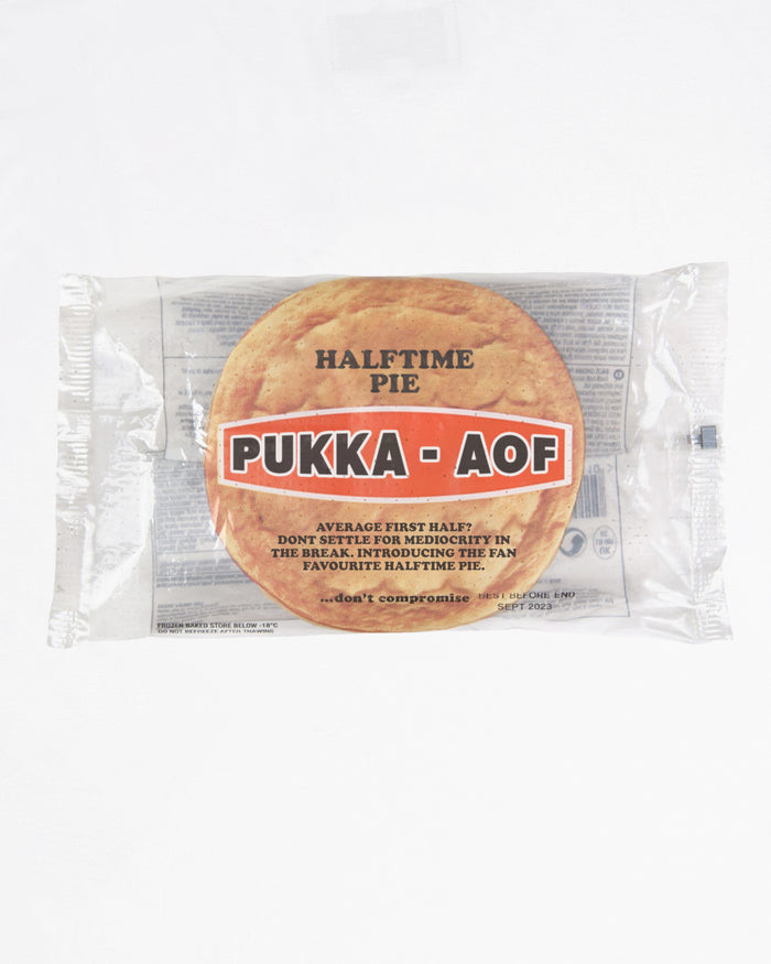 ART OF x Pukka's Halftime Pie | White Graphic Football T-shirt