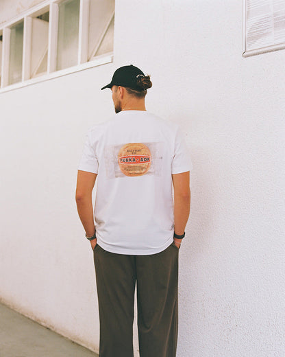 ART OF x Pukka's Halftime Pie | White Graphic Football T-shirt