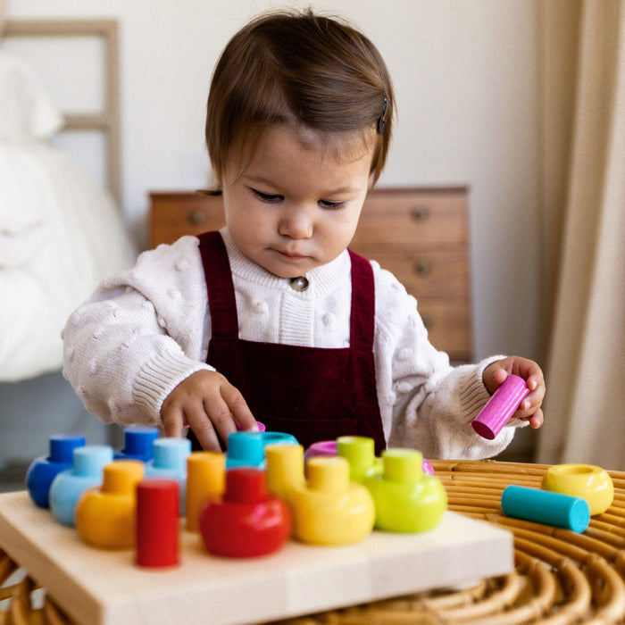 Rainbow Whirls Peg Game - Wee Bee Baby Boutique