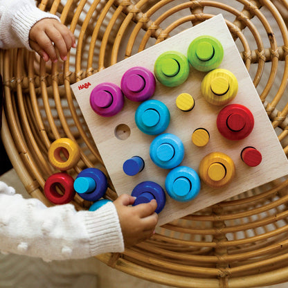 Rainbow Whirls Peg Game - Wee Bee Baby Boutique