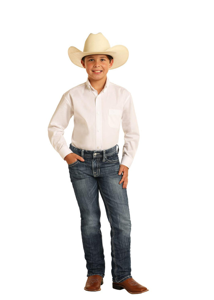 Rock & Roll Cowboy Boy's Revolver Reflex Stretch BootCut Jeans BBS9882-Painted Cowgirl Western Store