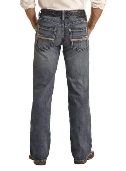 Rock & Roll Cowboy Men's Medium Wash Regular Straight Leg Jeans BM1PD04253