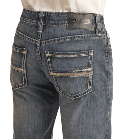 Rock & Roll Cowboy Men's Medium Wash Regular Straight Leg Jeans BM1PD04253
