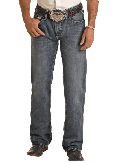 Rock & Roll Cowboy Men's Medium Wash Regular Straight Leg Jeans BM1PD04253