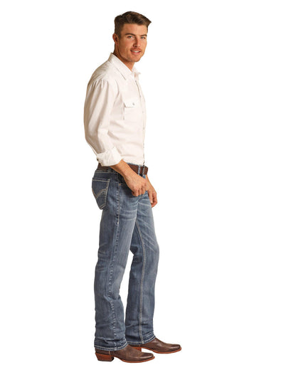 Rock & Roll Cowboy Men's Revolver Slim Fit Reflex Stretch Jeans RRMD1RR0LK-Painted Cowgirl Western Store