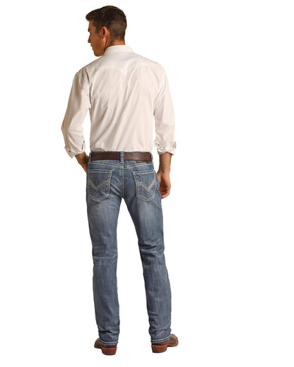 Rock & Roll Cowboy Men's Revolver Slim Fit Reflex Stretch Jeans RRMD1RR0LK-Painted Cowgirl Western Store