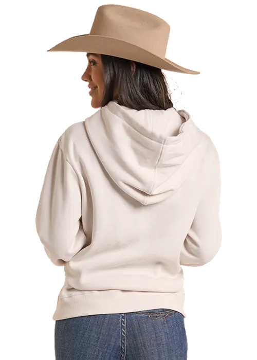Rock & Roll Cowboy Natural 'Shut Up' Bronco Western Hoodie BU94T09857
