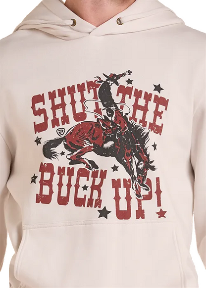 Rock & Roll Cowboy Natural 'Shut Up' Bronco Western Hoodie BU94T09857