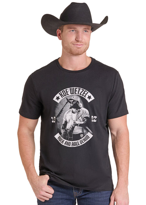 Rock & Roll Cowboy X Koe Wetzel Black Short Sleeve Tee Shirt BU21T09942