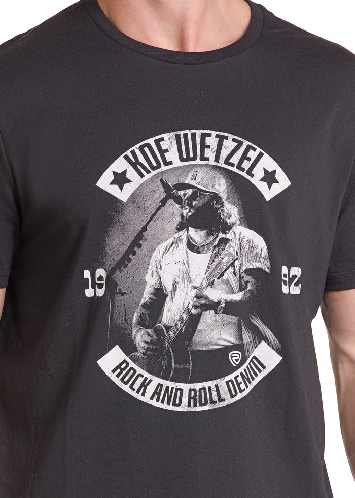 Rock & Roll Cowboy X Koe Wetzel Black Short Sleeve Tee Shirt BU21T09942