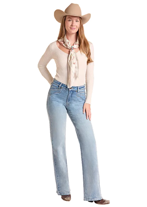 Rock & Roll Cowgirl Women's Flawless Fit High-Rise Wide Leg Jeans BW6HD09777