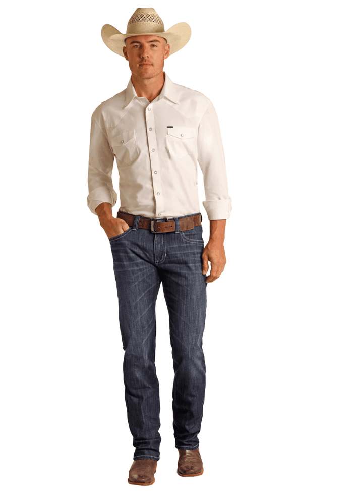 Rock & Roll Denim Men's Reflex Revolver Slim Fit Straight Leg Jeans RRMD1RR13X