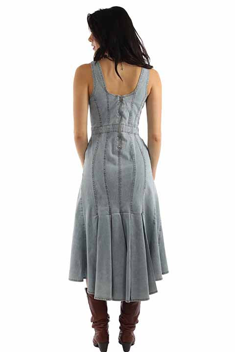 Scully Honey Creek Women’s Denim V-Neck Hi-Lo Dress HC979-LTBL