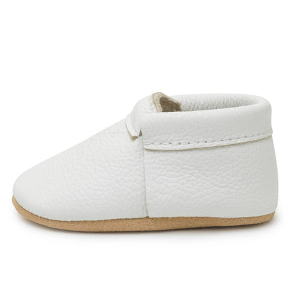 Seashell Fringeless Moccasins - Wee Bee Baby Boutique