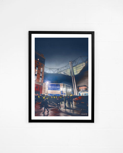 ART OF Shed End by Night Framed Print | CFC Football Wall Art