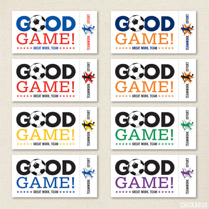 Soccer Team Snack Labels - Your Choice of Color