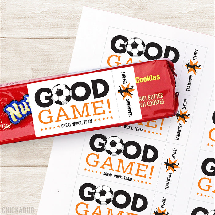 Soccer Team Snack Labels - Your Choice of Color