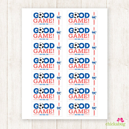 Soccer Team Snack Labels - Your Choice of Color