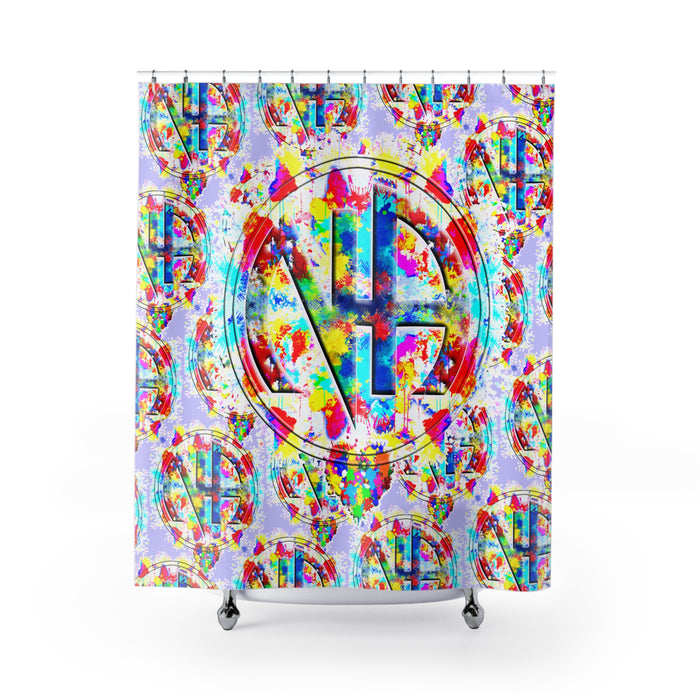 Splattered NA Symbol Shower Curtains
