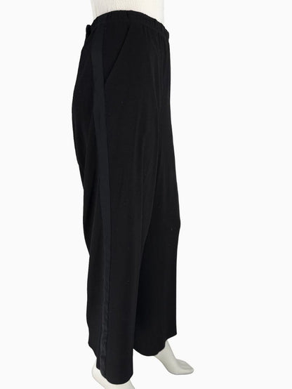 St. John Black Elastic Waist Wide-Leg Pants – Size Large
