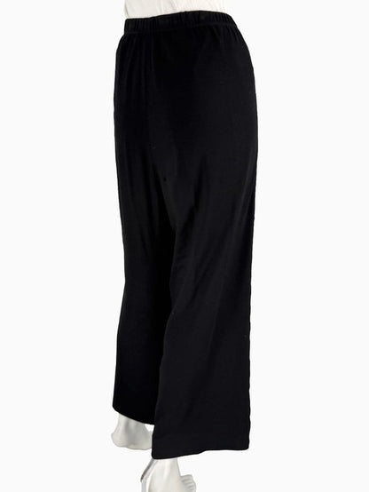 St. John Black Elastic Waist Wide-Leg Pants – Size Large