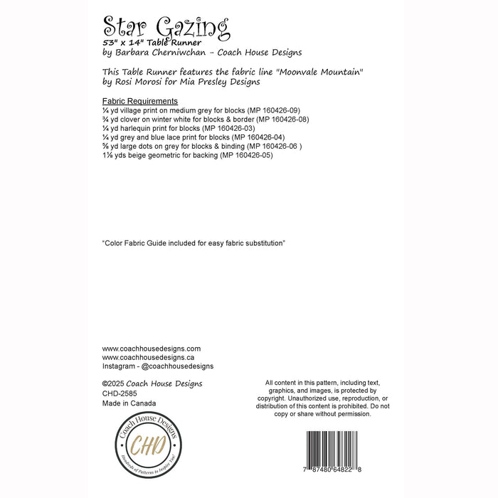 Star Gazing Downloadable PDF Table Runner Pattern