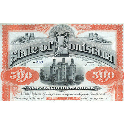State of Louisiana 1892 Stock Bond Certificate