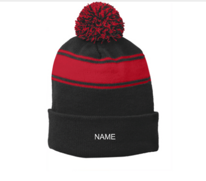 STC28-Sport-Tek® Stripe Pom Pom Beanie- Clash