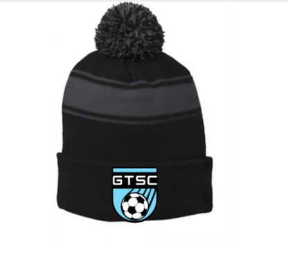 STC28-Sport-Tek® Stripe Pom Pom Beanie- GTSC