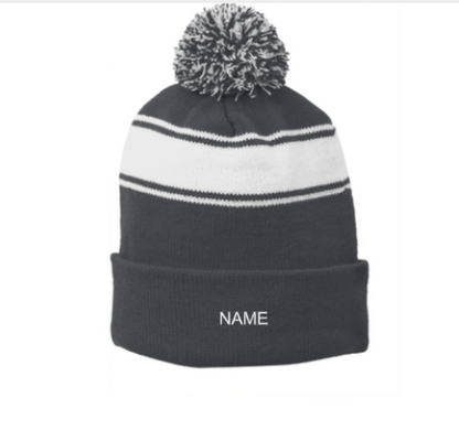 STC28-Sport-Tek® Stripe Pom Pom Beanie- WVFC