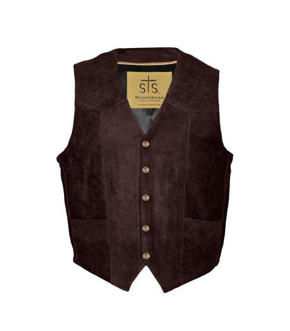 STS Ranchwear Men's Brandy Brown Leather Concealed Carry Chisum Vest STS3646-Painted Cowgirl Western Store