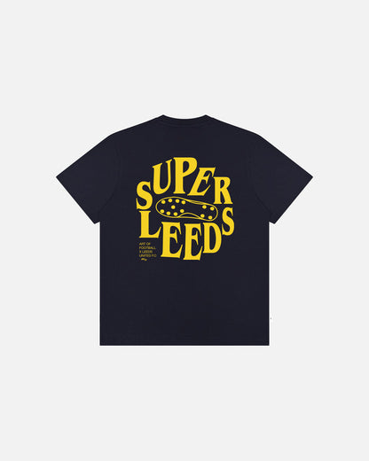 ART OF x Leeds Super Leeds Tee | LUFC Navy Graphic Football T-shirt