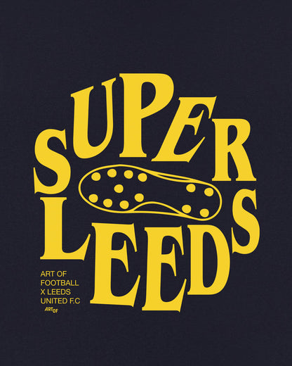 ART OF x Leeds Super Leeds Tee | LUFC Navy Graphic Football T-shirt