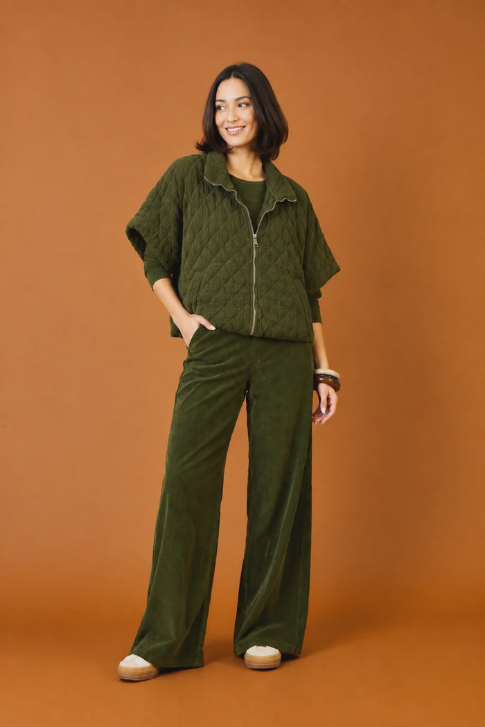 Suzy D London Ziggy Baby Cord Wide Leg Stretch Trousers - Precious Sparkle