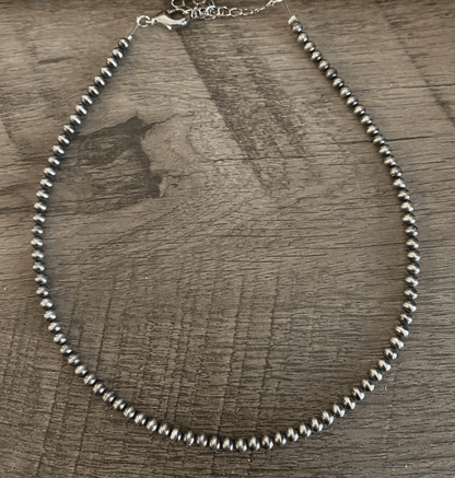 The Bijoux FAB 14" 4mm Sterling Silver Pearls Choker Necklace CHO-NAV-119 CHO-NAV-119-4MM