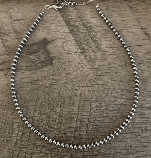 The Bijoux FAB 14" 4mm Sterling Silver Pearls Choker Necklace CHO-NAV-119 CHO-NAV-119-4MM