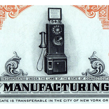 The Gray Manufacturing Company Connecticut Stock Certificate