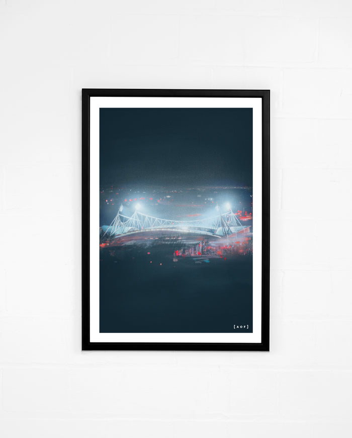 ART OF Bolton The Reebok by Night Framed Print | BWFC Football Art