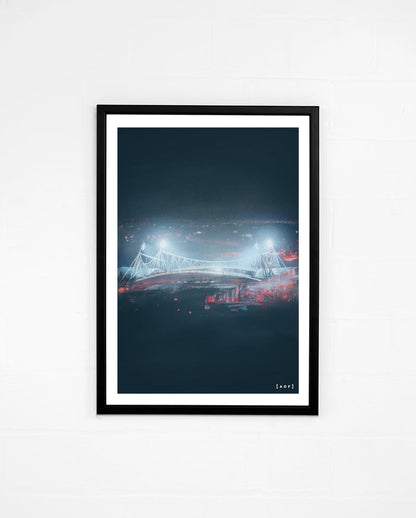 ART OF Bolton The Reebok by Night Framed Print | BWFC Football Art