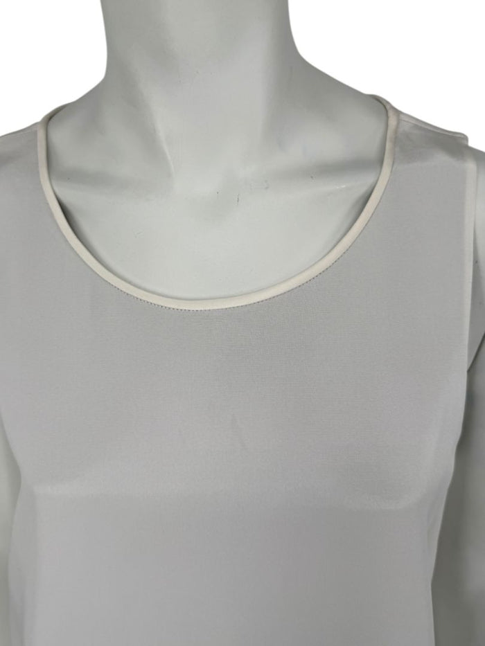 Theory Ivory Silk-Blend Sleeveless Maxi Dress – Size 10
