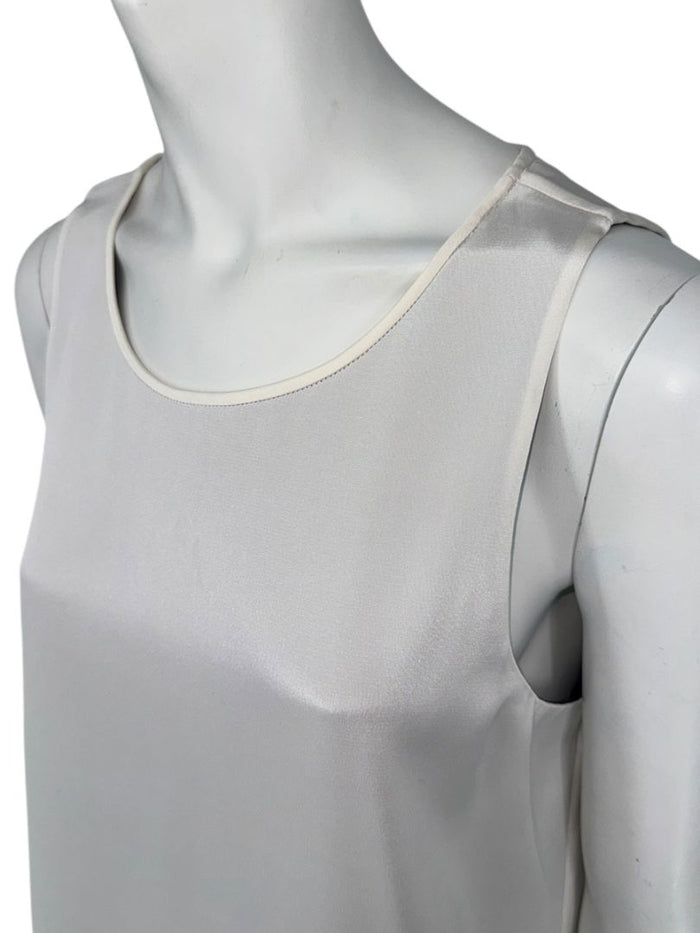 Theory Ivory Silk-Blend Sleeveless Maxi Dress – Size 10
