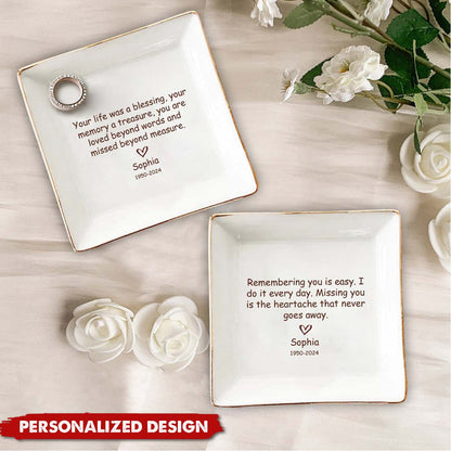 Those We Love Don't Go Away Personalized Memorial Jewelry Dish