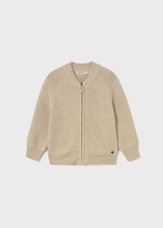 Toddler Knit Cardigan - Beige Heather - Wee Bee Baby Boutique