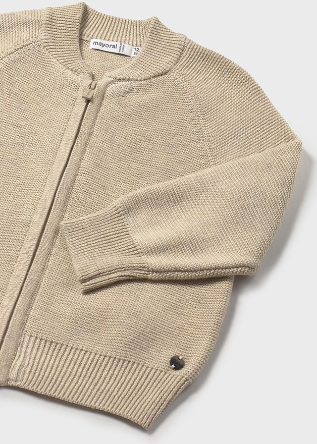 Toddler Knit Cardigan - Beige Heather - Wee Bee Baby Boutique